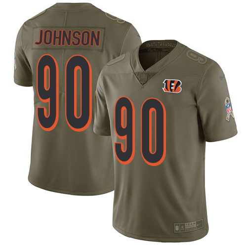 Nike Bengals #90 Michael Johnson Olive Men's Stitched NFL Limited Salute To Service Jersey
